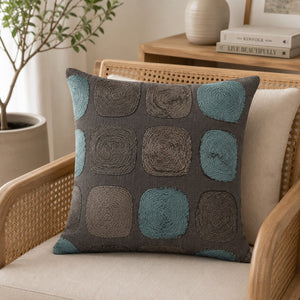 Tiseco Home Studio Cushion with Blue Abstract Circles