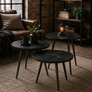 Delano Modern and rustic Coffee Table set of 3