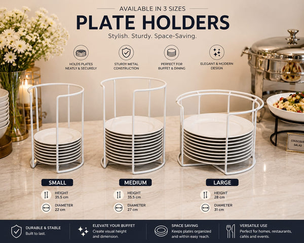 LUSINI Plate Holder / Buffet Plate Dispenser – Available in 3 Sizes
