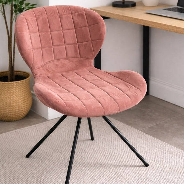 OMG Dining Chair with Black Metal Legs – Modern Upholstered Accent Chair for Dining Room &amp; Office