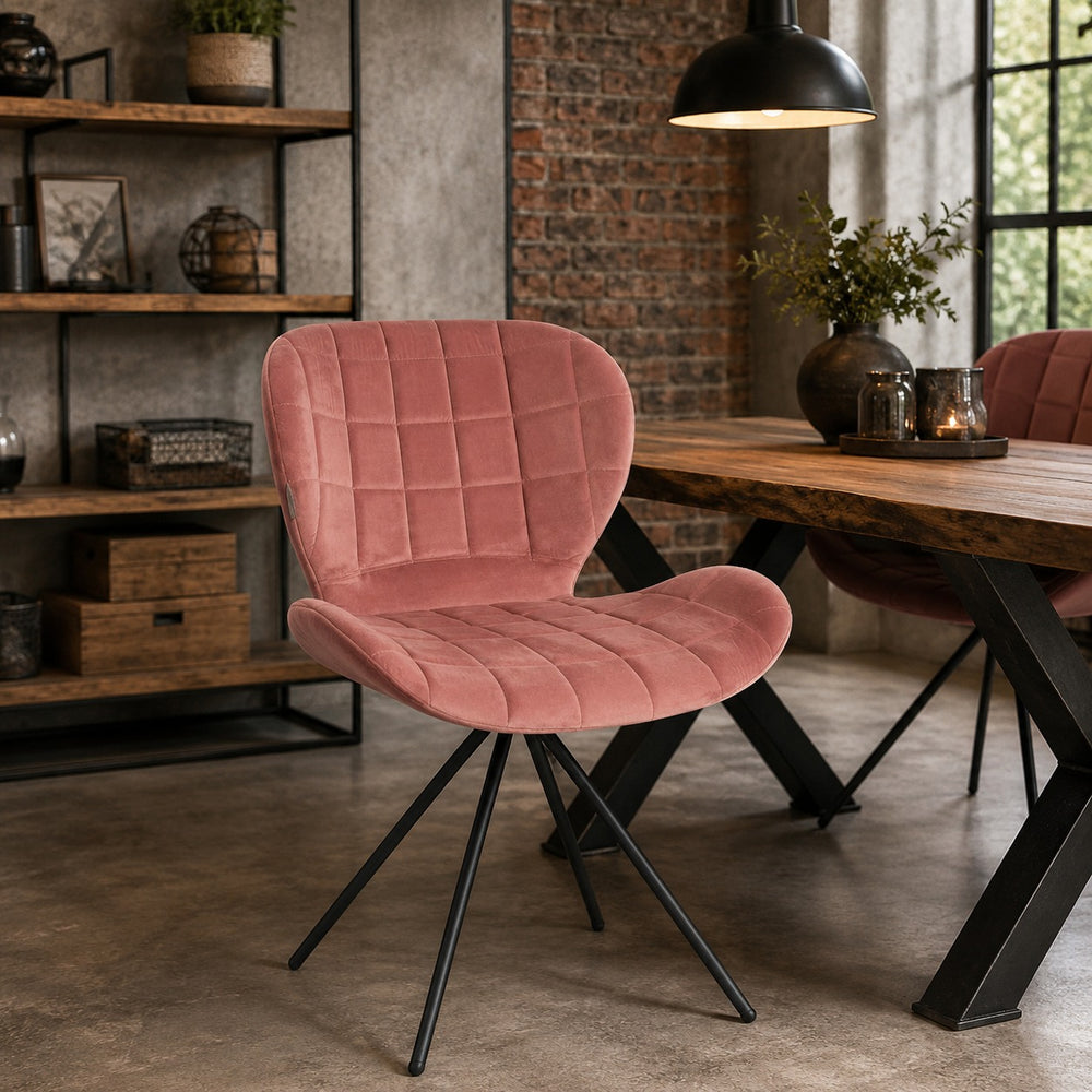 OMG Dining Chair with Black Metal Legs – Modern Upholstered Accent Chair for Dining Room &amp; Office