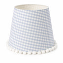 Micasa Gingham Fabric Lampshade with Pom-Pom Trim