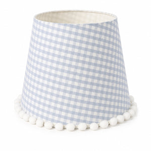 Micasa Gingham Fabric Lampshade with Pom-Pom Trim
