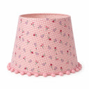 Micasa Gingham Fabric Lampshade with Pom-Pom Trim