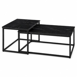 KENO Side Table Set of 2 Marble by Stella Trading