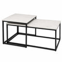 KENO Side Table Set of 2 Marble by Stella Trading