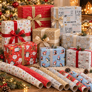 Noël Christmas Gift Wrapping Paper – 3 m × 70 cm – 12 Designs