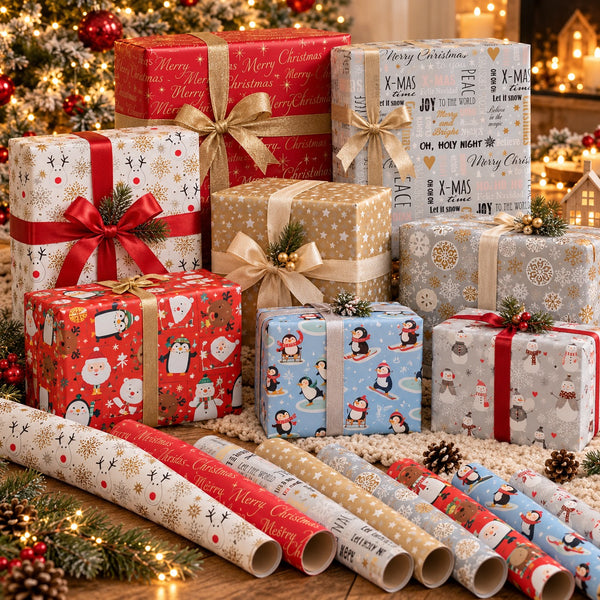 Noël Christmas Gift Wrapping Paper – 3 m × 70 cm – 12 Designs