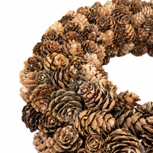 Wooden Pinecones Christmas Wreath