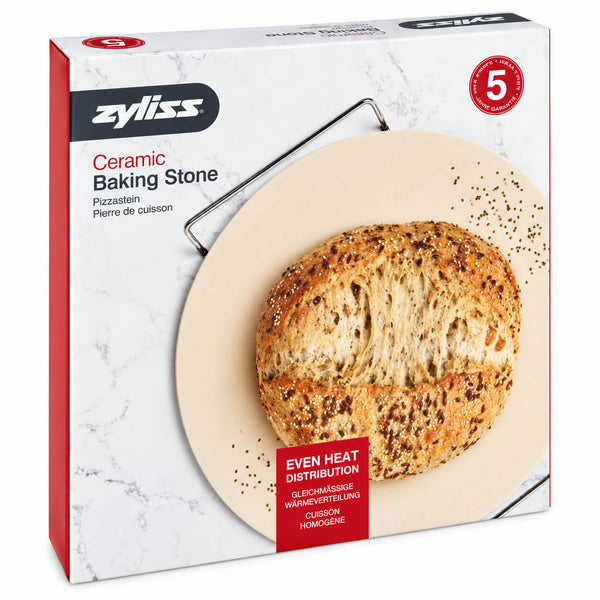 Zyliss Ceramic Round Baking Stone with Metal Rack