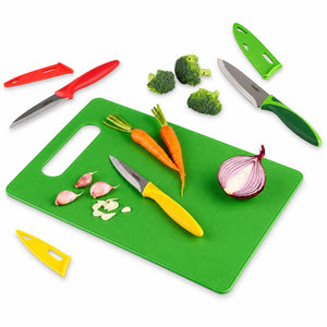 Zyliss Cutting Board & 3-Knife Set