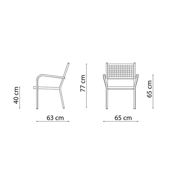Alice two-Seater outdoor sofa- Powder Coating