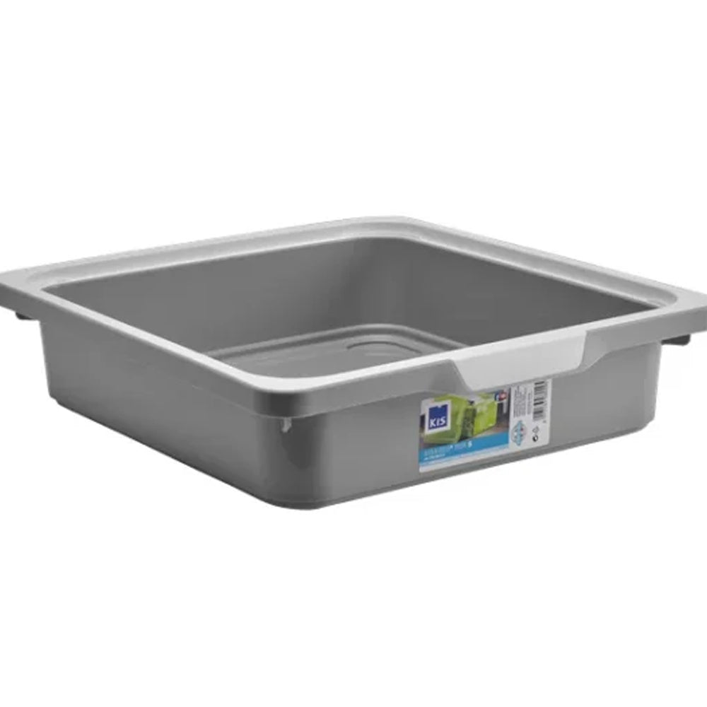 KIS BI Box  – 7L Transparent Italian-Made Storage Box (Light & Dark Grey)