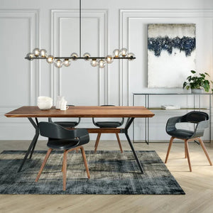 KARE Design Costa Elegant Mi-Century Modern Armchair in Black & Walnut