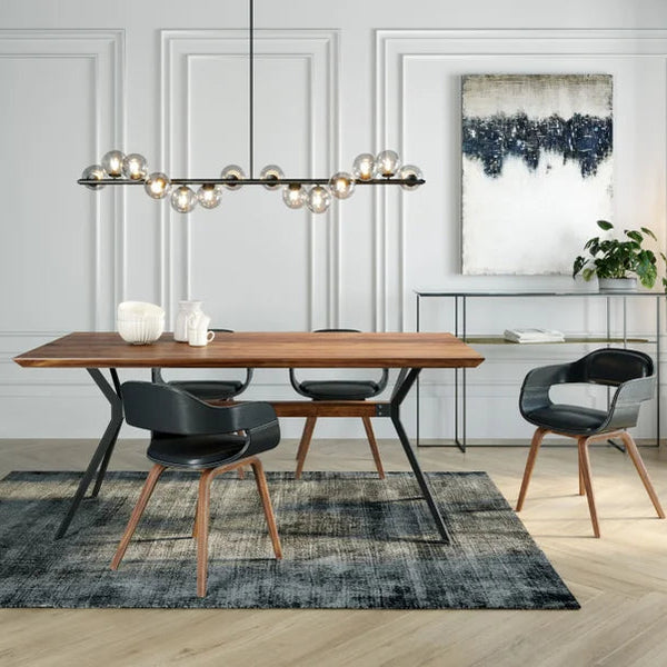 KARE Design Costa Elegant Mi-Century Modern Armchair in Black & Walnut