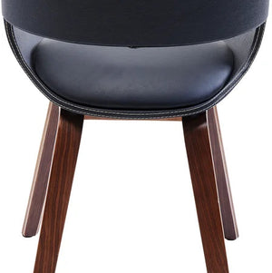 KARE Design Costa Elegant Mi-Century Modern Armchair in Black & Walnut