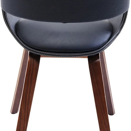 KARE Design Costa Elegant Mi-Century Modern Armchair in Black & Walnut