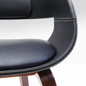 KARE Design Costa Elegant Mi-Century Modern Armchair in Black & Walnut