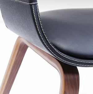 KARE Design Costa Elegant Mi-Century Modern Armchair in Black & Walnut