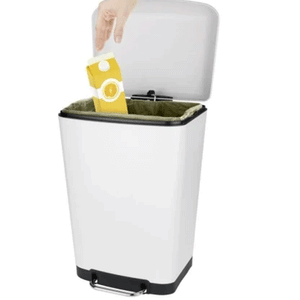 WENKO 30L Soft-Close Pedal Bin – in Silver or White