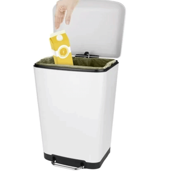 WENKO 30L Soft-Close Pedal Bin – in Silver or White