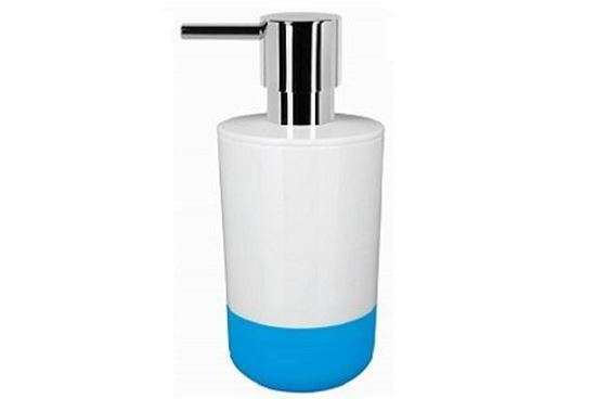 Spirella Moji Blue & White Soap Dispenser with Stainless Steel Pump