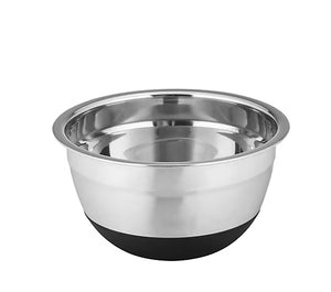Wenko Round Stainless Steel & Black Silicone Bowl