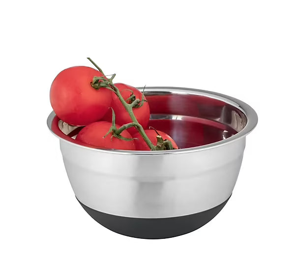 Wenko Round Stainless Steel & Black Silicone Bowl
