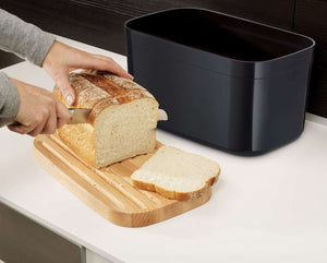 Joseph Joseph Bread Bin with cutting board black