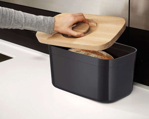 Joseph Joseph Bread Bin with cutting board black