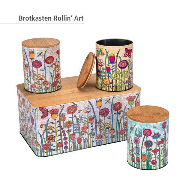 WENKO Rollin'Art Garden Storage Set – Airtight Kitchen Canisters & Bread Box