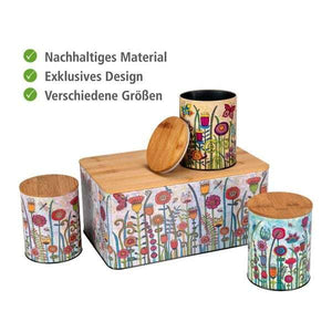 WENKO Rollin'Art Garden Storage Set – Airtight Kitchen Canisters & Bread Box