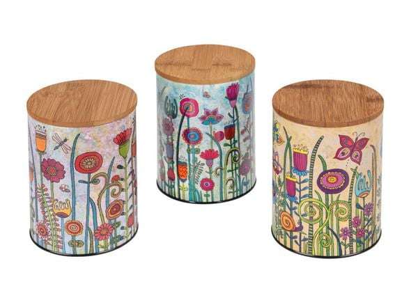 WENKO Rollin'Art Garden Storage Set – Airtight Kitchen Canisters & Bread Box