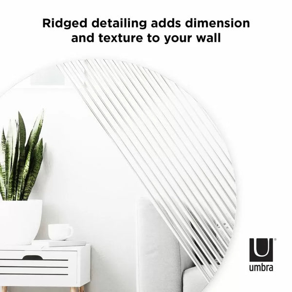 Umbra Ridge Wall Mirror 24" Clear – Round Decorative Mirror