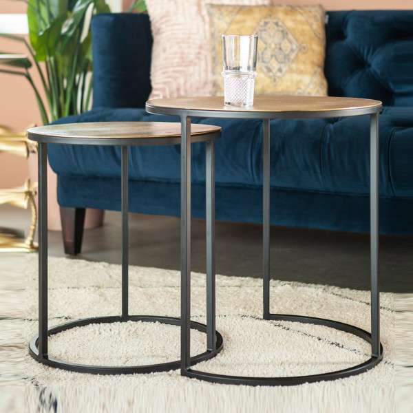 Setto Side Table Brass Gold - set of 2-piece by By-Boo
