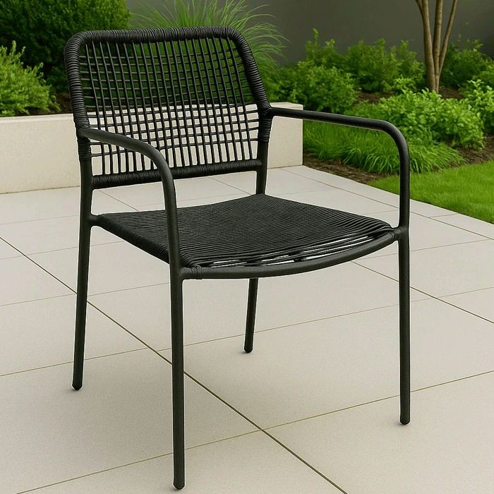 Kare Design Modern Rope Outdoor Armchair Chair - in Olive Green or Black