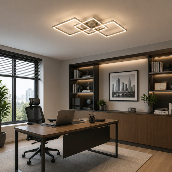 DesignLive MONTREAL LED Ceiling Light 54 cm – Brushed Nickel | 37.8W Integrated LED | 3100 lm | 3000K Warm White
