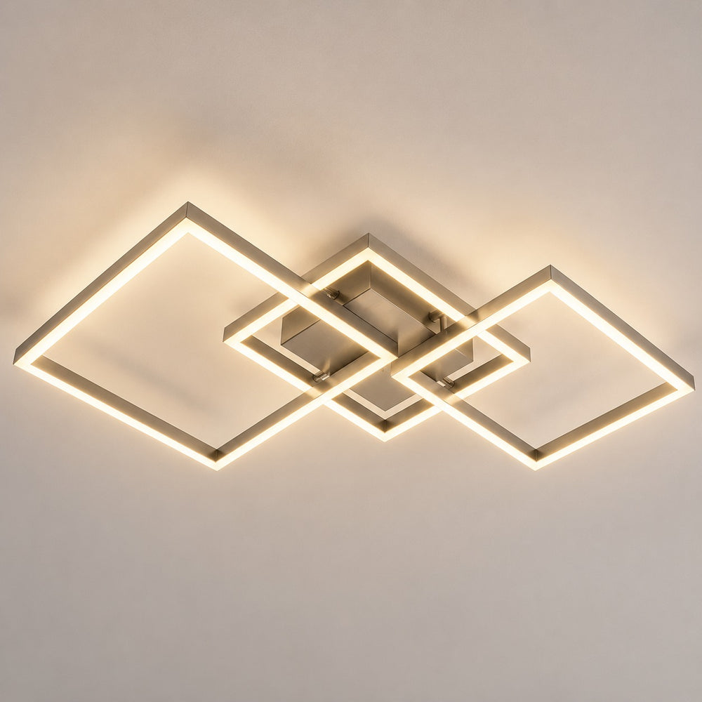 DesignLive MONTREAL LED Ceiling Light 54 cm – Brushed Nickel | 37.8W Integrated LED | 3100 lm | 3000K Warm White