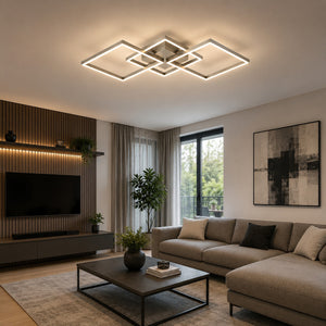 DesignLive MONTREAL LED Ceiling Light 54 cm – Brushed Nickel | 37.8W Integrated LED | 3100 lm | 3000K Warm White