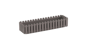 Emsa flower box 75 cm, quartz grey balcony planter, grey railing flower box, UV resistant planter, weatherproof flower box, rectangular outdoor planter, balcony flower box, Emsa Country House planter, polypropylene planter, Made in Germany flower box