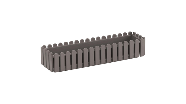 Emsa flower box 75 cm, quartz grey balcony planter, grey railing flower box, UV resistant planter, weatherproof flower box, rectangular outdoor planter, balcony flower box, Emsa Country House planter, polypropylene planter, Made in Germany flower box