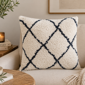 By-Boo Rox Cream & Navy Cushion