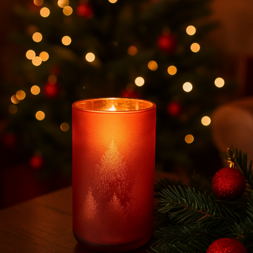 Danique Hurricane Light Red Christmas Vase / Candle Holder