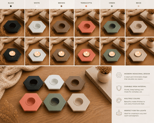 Modern Hexagonal Matte Iron Candle Holder