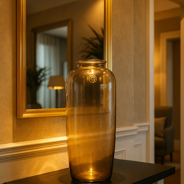 By-Boo Cadiz Tall Cylindrical Glass Vase - In Brown or Grey