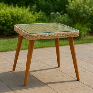 Migros Copenhagen Handwoven Rattan Outdoor Dining Table