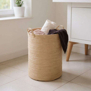 Wenko Juna Round Jute Laundry Basket with Handles
