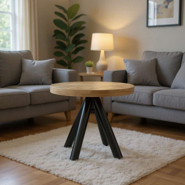 Coffee Table Ø50 - Solid Mango Wood by Elionora