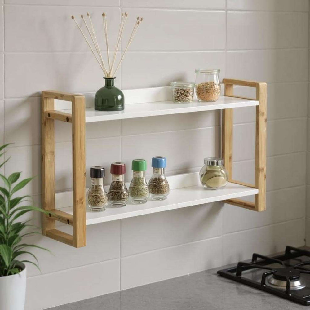 Wenko Finja Bamboo Wall Shelf