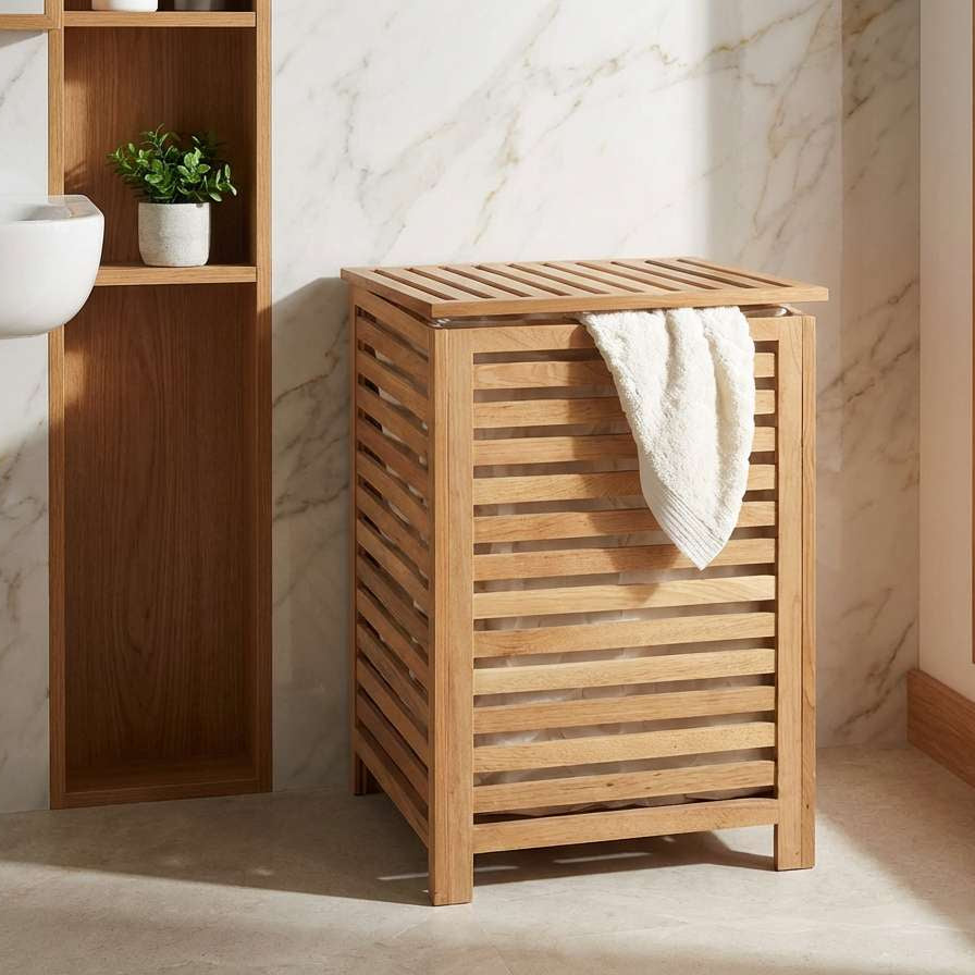 Wenko Norway Solid Walnut Laundry Chest